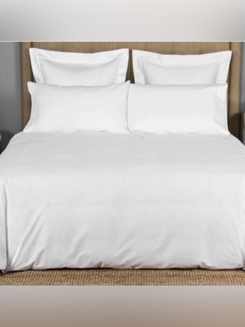 NWT $350 Frette White Satin King Duvet Cover